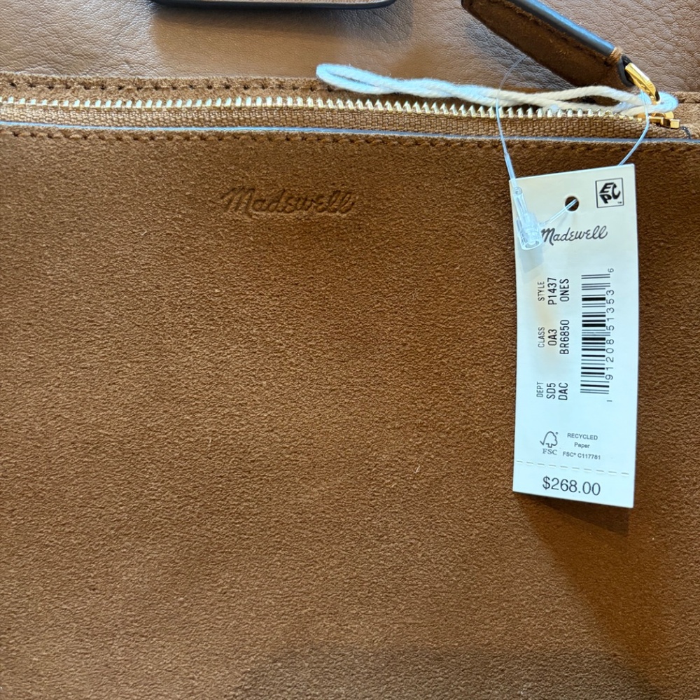 Madewell Oversized suede shopper tote (Dried Acorn) - Picture 6 of 9